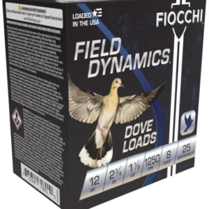 FIOCCHI DOVE&QUAIL AMO 12GA 2.75 IN 1 1/8 OZ #8 1250FPS 25-RD ( 10 BOXES PER CASE )