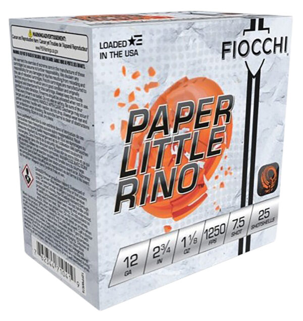 Fiocchi 12FPWR75 Paper Little Rino Extrema 12Gauge 2.75" 1 1/8oz 7.5Shot 25 Per Box/10 Case — view 1