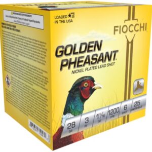 FIOCCHI GOLDEN PHEASANT AMO 28GA 3 IN 1 1/16 OZ #6 1200FPS 25-RD ( 10 BOXES PER CASE )