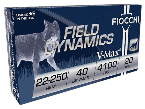 Fiocchi 22250HVB Field Dynamics  22-250Rem 40gr Hornady V Max 20 Per Box/10 Case — view 1
