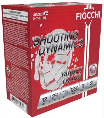FIOCCHI SHOOTING DYNAMICS AMO 12GA 2.75 IN 1 1/8 OZ #8 1250FPS 25-RD (10 BOXES PER CASE) — view 1