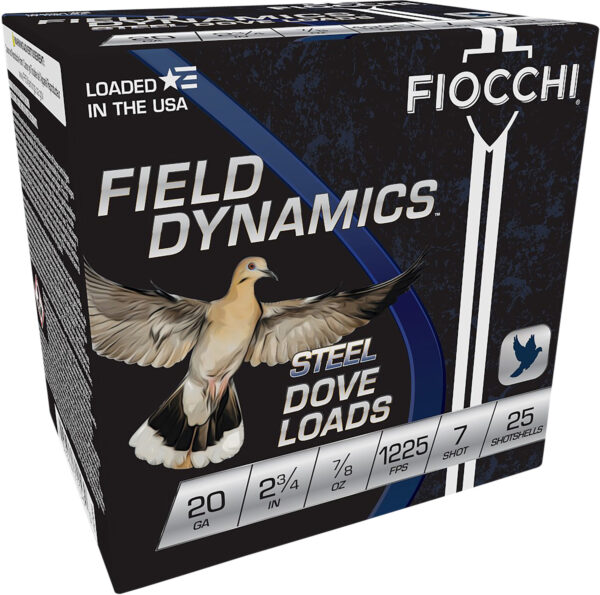Fiocchi 20DLS7 Field Dynamics Dove & Quail 20Gauge 2.75" 7/8oz 7Shot 25 Per Box/10 Case — view 1
