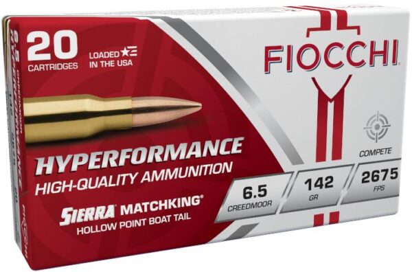 FIOCCHI AMO 6.5 CREEDMOOR 142GR HPBT MK 20-RD ( 10 BOXES PER CASE ) — view 1