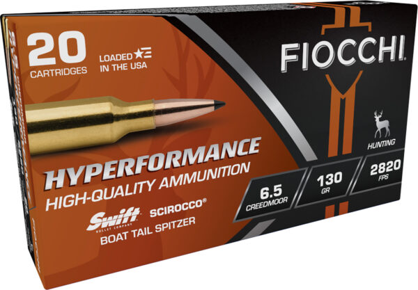 Fiocchi 65CMSCA Hyperformance  6.5Creedmoor 130gr Swift Scirocco II Boat Tail Spitzer 20 Per Box/10 Case — view 1