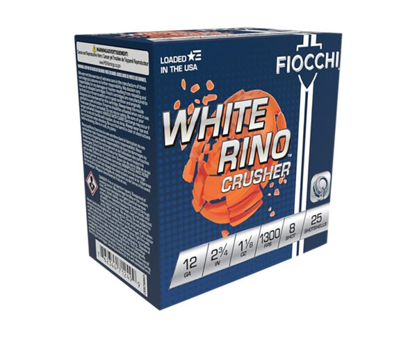 Fiocchi 12WRCRS8 Exacta Target White Rino Crusher 12Gauge 2.75" 1 1/8oz 8Shot 25 Per Box/10 Case — view 1