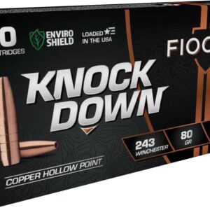 FIOCCHI KNOCK DOWN AMO LEAD FREE COPPER HP 243 WIN 80GR 20RD ( 10 PER CASE )