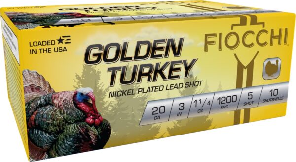 FIOCCHI GOLDEN TURKEY AMO 20GA 3 IN 1 1/4 OZ #5 1200FPS 10-RD ( 10 BOXES PER CASE ) — view 1