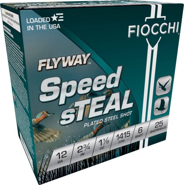FIOCCHI FLYWAY AMO SPEEDSTEAL 12GA 2.75 IN 1 1/8OZ #6 1415 FPS 25RD ( 10 BOXES PER CASE ) — view 1