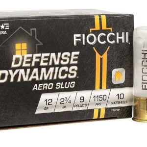 FIOCCHI BUCKSHOT AMO 12GA 2.75 IN 9 PEL 1BK LOW RECOIL 10RD (25 BOX CASE)