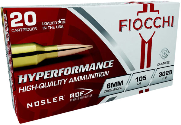 Fiocchi 6CMRD Hyperformance Match 6mmCreedmoor 105gr Nosler Reduced Drag Factor 20 Per Box/10 Case — view 1