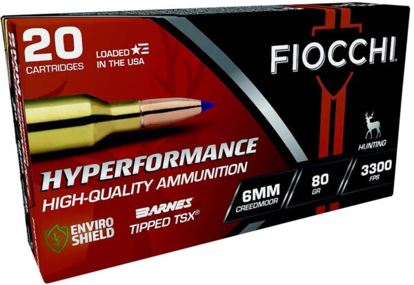 FIOCCHI AMO 6MM CREEDMORE 80GR BARNES TTSX  20-RD ( 10 BOXES PER CASE ) — view 1