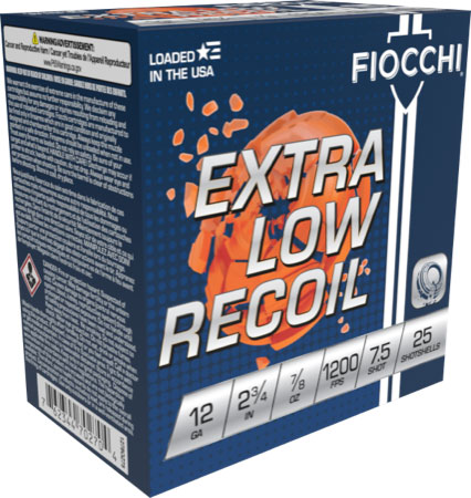 FIOCCHI LOW RECOIL 12GA 2.75" - 7/8OZ #7.5 1200FPS 250RD CASE — view 1