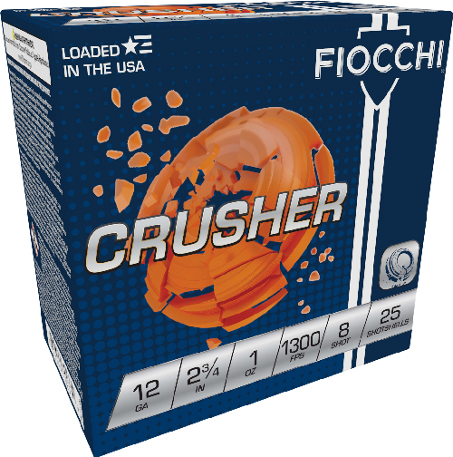FIOCCHI CRUSHER 12GA 2.75" - 1OZ #8 1300FPS 250RD CASE LOT — view 1