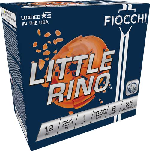 FIOCCHI LITTLE RINO 12GA 2.75" - 1OZ #8 1250FPS 250RD CASE — view 1