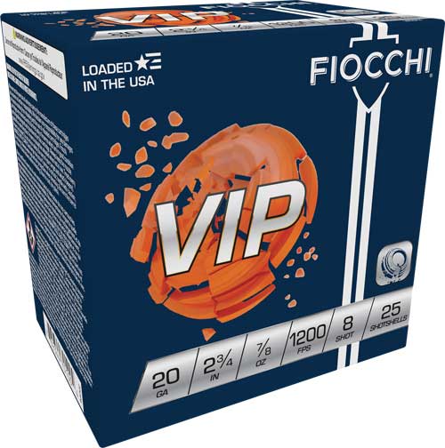 FIOCCHI VIP 20GA 2.75" 7/8OZ - #8 1200FPS 250RD CASE LOT — view 1