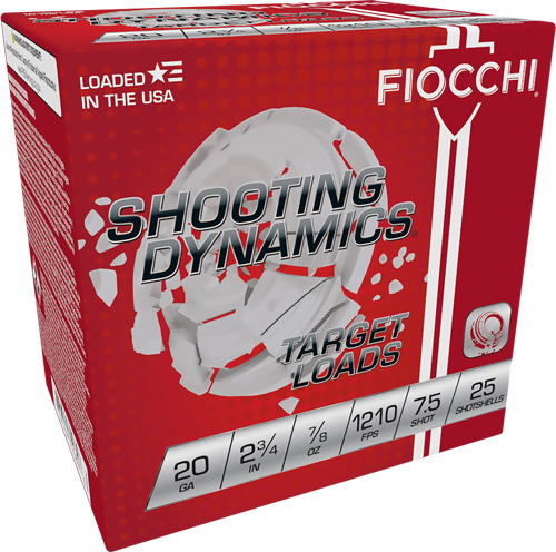 FIOCCHI 20GA 2.75" 7/8OZ #7.5 - 1210FPS 250RD CASE LOT — view 1