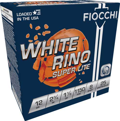 FIOCCHI WHITE RINO 12GA 2.75" - 1-1/8OZ #8 1150FPS 250RD CASE — view 1