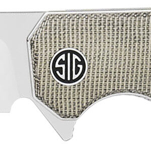 Sig Sauer Knives KA7SG Karak  3.25" Folding Wharncliffe Plain Black PVD Nitro-V Blade, 4" Green Canvas Micarta Handle
