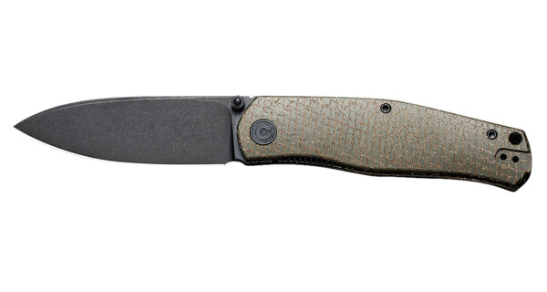 Civivi Knives C22007-2 Sokoke  EDC 3.35" Folding Drop Point Plain Black Stonewashed 14C28N Steel Blade, Green Textured Burlap Micarta Handle — view 1
