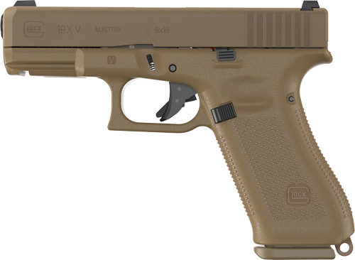 GLOCK 19X V NIGHT SIGHTS - 10-SHOT FDE — view 1