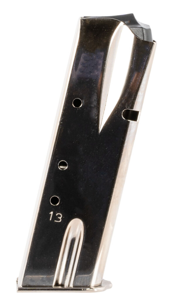 Mec-Gar MGBRHP13N Standard 13rd 9mm Luger, Fits Browning Hi-Power/Springfield SA-35 Nickel Carbon Steel — view 1