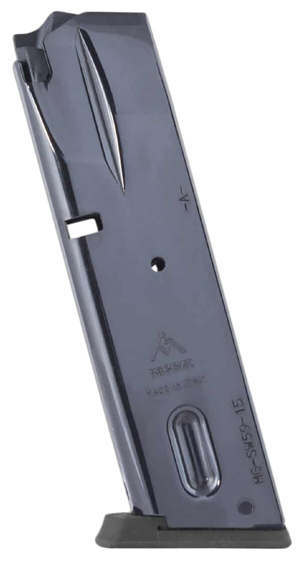 Mec-Gar MGSW5915N S&W  15rd 9mm Luger, Fits S&W 5900 Series/915/910/659 Black Nickel — view 1