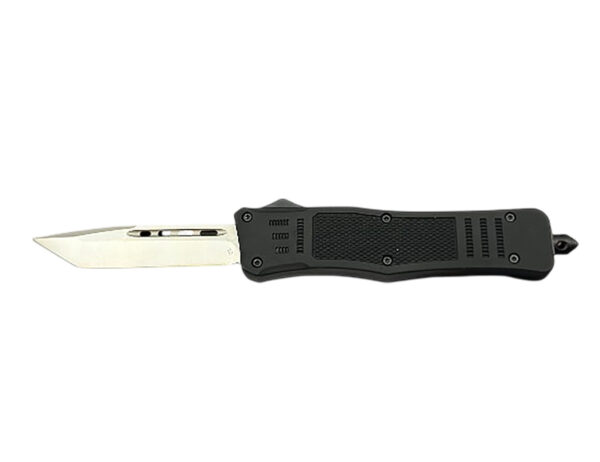 Steel River Knives MT616BULD2T MT616 Ultralight Mini 2.75" OTF Tanto Plain Polished D2 Steel Blade, 4.25" Black Aluminum Handle — view 1
