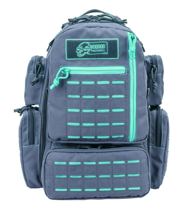 VOODOO TACTICAL MINI TOBAGO PACK WITH DIE CUT MOLLE (GRAY WITH TEAL STITCHING) — view 1