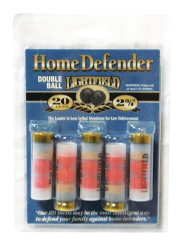LIGHTFIELD HOME DEFENSE AMO 20GA 2.75 IN LESS LETHAL DOUBLE BALL 5RD (10 BOX CASE) — view 1