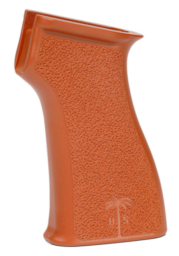 US Palm GR087 Pistol Grip  Bakelite Orange Synthetic Fits AK-47, AK-74, PKM, AKM — view 1