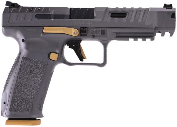 Canik HG6771TN SFx Rival 9mm Luger 10+1 5" Black Steel Barrel, Rival Gray Optic Cut/Serrated Steel Slide, Canik Grey Polymer Frame w/Picatinny Rail, Rival Grey Polymer Grip — view 1