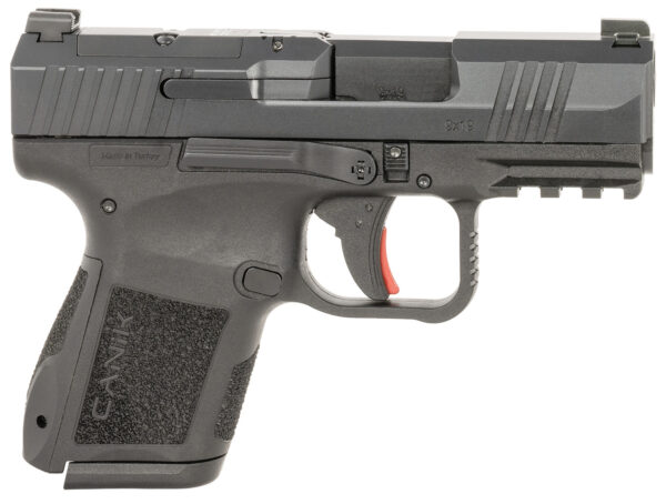 Canik HG7651CAN Mete MC9 *CA Compliant Micro-Compact Frame 9mm Luger 10+1 3.18" Steel Barrel, Black Cerakote Optic Ready/Serrated Steel Slide, Black Polymer Frame w/Picatinny Rail, Textured Grip — view 1