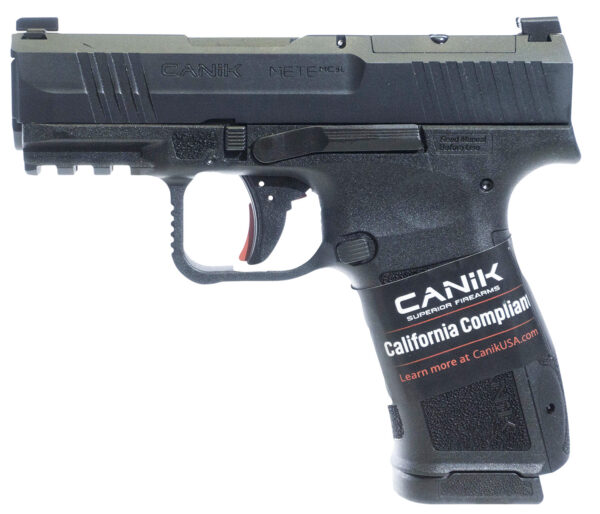 Canik HG7884CA-N Mete MC9L *CA Compliant 9mm Luger 10+1 3.18" Black Steel Barrel, Black Nitride Steel Serrated Slide, Black Polymer Frame w/Picatinny Rail, Interchangeable Backstrap Grip — view 1