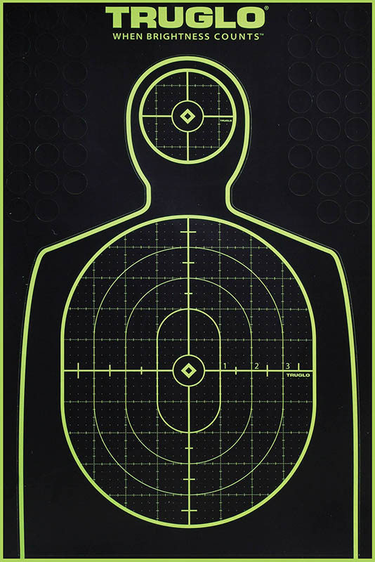 TruGlo TG13A6 Tru-See Handgun Target Self-Adhesive Heavy Paper Black/Green 12"x18" Silhouette 6 Pack — view 1