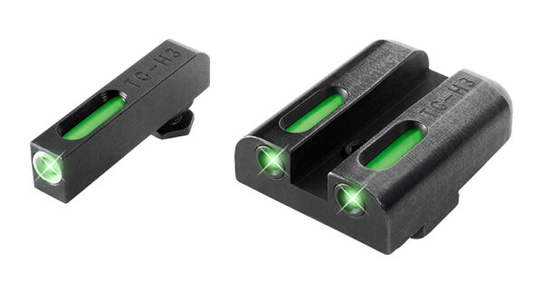 TruGlo TG13GL2A TFX  Black | Green Tritium & Fiber Optic White Outline Front Sight Green Tritium & Fiber Optic Rear Sight — view 1
