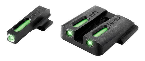 TruGlo TG13MP1A TFX  Black | Green Tritium & Fiber Optic White Outline Front Sight Green Tritium & Fiber Optic Rear Sight — view 1