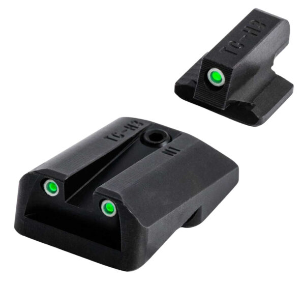 TruGlo TG231G1A Tritium  Green Tritium Front & Rear/Black Nitride Fortress Frame, Compatible w/Glock 42/43/43X/48 Except MOS, Front Post/Rear Dovetail Mount — view 1