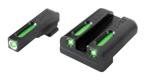 TruGlo TG13SG1A TFX  Black | Green Tritium & Fiber Optic White Outline Front Sight Green Tritium & Fiber Optic Rear Sight — view 1