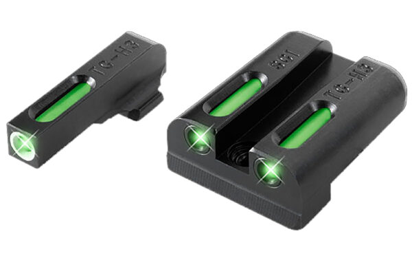 TruGlo TG13SG2A TFX  Black | Green Tritium & Fiber Optic White Outline Front Sight Green Tritium & Fiber Optic Rear Sight — view 1