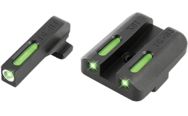 TruGlo TG13XD1A TFX  Black | Green Tritium & Fiber Optic White Outline Front Sight Green Tritium & Fiber Optic Rear Sight — view 1
