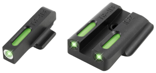 TruGlo TG13RS2A TFX  Black | Green Tritium & Fiber Optic White Outline Front Sight Green Tritium & Fiber Optic Rear Sight — view 1