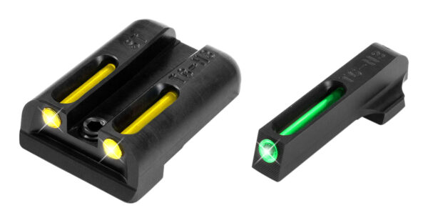 TruGlo TG131ST2Y TFO  Green/Tritium/Fiber Optic Front Sight-Yellow/Tritium/Fiber Optic Rear Sight Sig Sauer P-Series #6 Front/#8 Rear — view 1