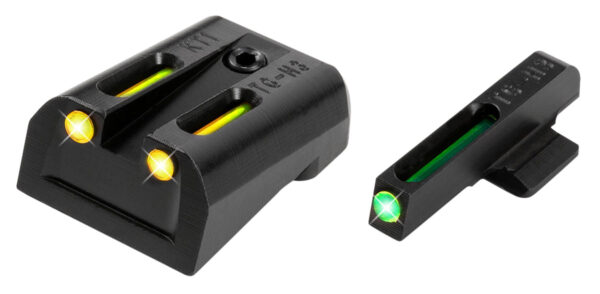 TruGlo TG131KTY TFO  Green/Tritium/Fiber Optic Front Sight-Yellow/Tritium/Fiber Optic Rear Sight Kimber 1911 — view 1