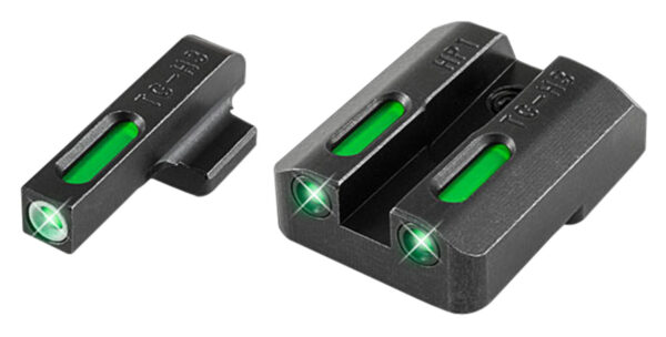 TruGlo TG13HP1A TFX  Black | Green Tritium & Fiber Optic White Outline Front Sight Green Tritium & Fiber Optic Rear Sight — view 1