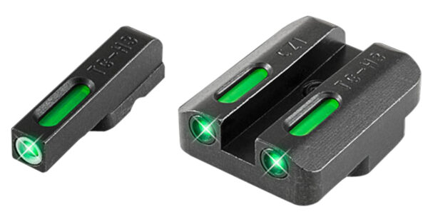 TruGlo TG13CZ1A TFX  Black | Green Tritium & Fiber Optic White Outline Front Sight Green Tritium & Fiber Optic Rear Sight — view 1