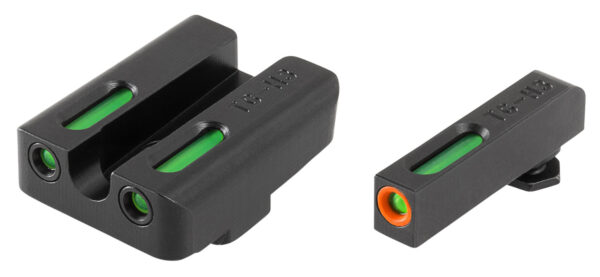 TruGlo TG13GL2PC TFX Pro  Black | Green Tritium & Fiber Optic Orange Outline Front Sight Green Tritium & Fiber Optic Rear Sight — view 1