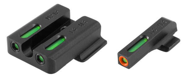 TruGlo TG13MP1PC TFX Pro  Black | Green Tritium & Fiber Optic Orange Outline Front Sight Green Tritium & Fiber Optic Rear Sight — view 1
