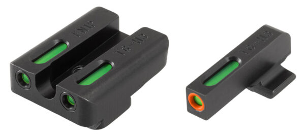 TruGlo TG13FN1PC TFX Pro  Black | Green Tritium & Fiber Optic Orange Outline Front Sight Green Tritium & Fiber Optic Rear Sight — view 1