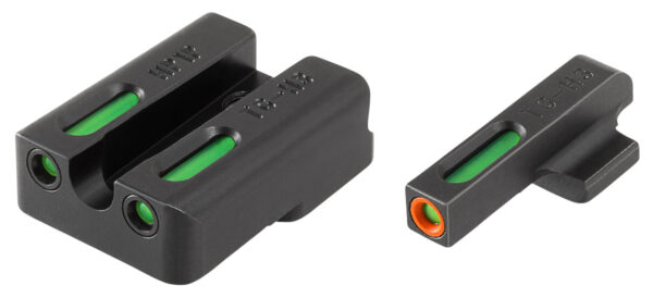 TruGlo TG13HP1PC TFX Pro  Black | Green Tritium & Fiber Optic Orange Outline Front Sight Green Tritium & Fiber Optic Rear Sight — view 1