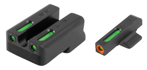 TruGlo TG13NV1PC TFX Pro  Black | Green Tritium & Fiber Optic Orange Outline Front Sight Green Tritium & Fiber Optic Rear Sight — view 1
